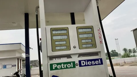 Rates of petrol are increasing , the meter showing the current rate Video stock 167701310