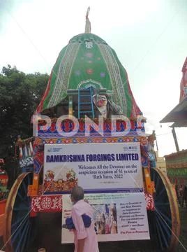 Rath (chariot) of God Jagannath, Balaram and Goddess Suvadra as ritual ...