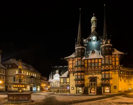 Rathaus Marktplatz Wernigerode Stock Photos