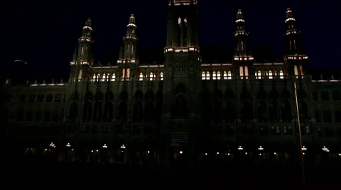 RATHAUS NIGHT 1 LS TILT Stock Footage 44815082