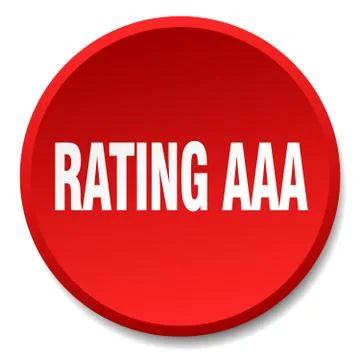 Rating aaa red round flat isolated push button Illustrazione stock