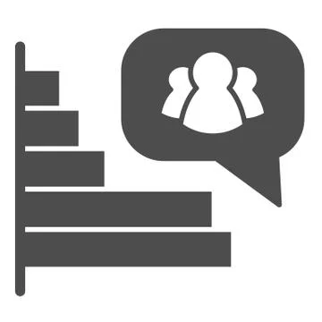 Rating chart solid icon. Audience satisfaction popup and revenue graph symbol Illustrazione stock