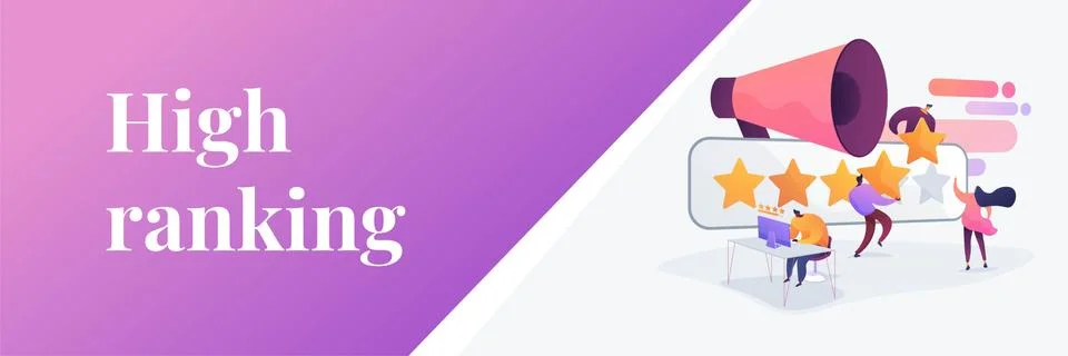 Rating concept banner header Stock Illustration