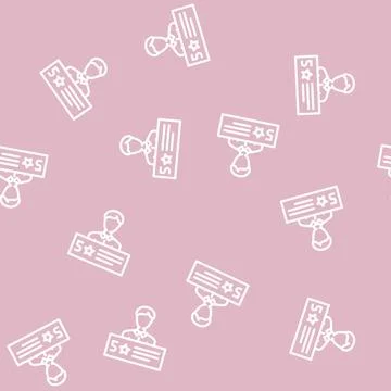 Rating customer testimonial line vector seamless pattern Stock Illustration