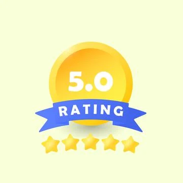 Rating emblem for a site or application. Icon for indicating quality assessme Illustrazione stock