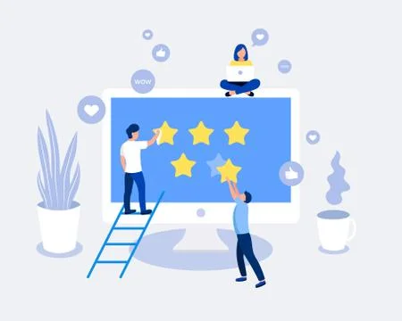 Rating, feedback, comments design concept. Ilustración de archivo