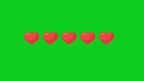 Rating Five Hearts animation. Stock Footage 146512190