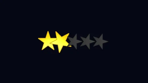 Rating Five Stars 1 glowing gold star symbols for customer feedback and top Stock Footage 345660312