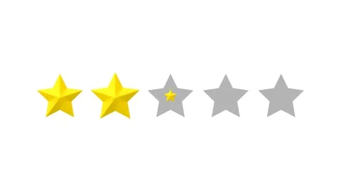 Rating five stars motion graphics on a white background 4K. Stock Footage 262530655