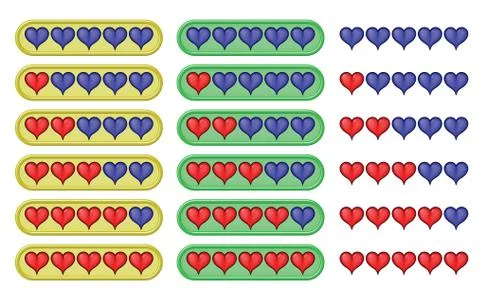 Rating hearts system Stock Illustration