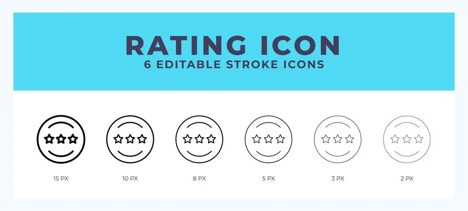Rating icon with different stroke. Vector illustration. Illustrazione stock