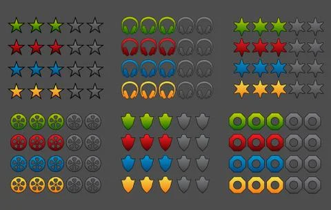 Rating icons pack Stock Illustration