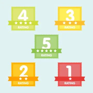 Rating label stars set, vector illustration Stock Illustration