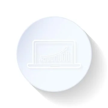 Rating on a laptop screen thin lines icon Stock Illustration