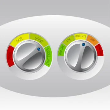 Rating meter design set of two Stock Illustration