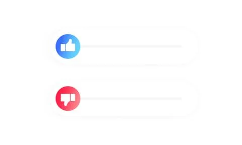 Rating of mobile app. Thumb up and thumb down. Flat icons like and dislike. S Stock Illustration