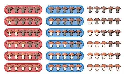 Rating mushrooms system Stock Illustration