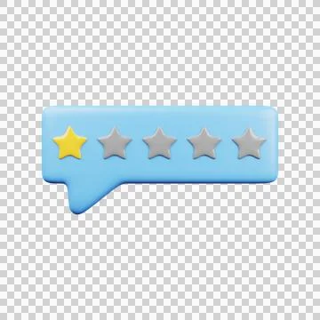 Rating one star.  3D Render Illustrazione stock