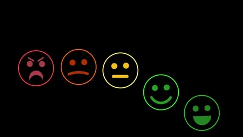 Rating scale emoticons animation. Five faces. 動画素材 315631217