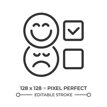 Rating scale pixel perfect line icon Stock Illustration
