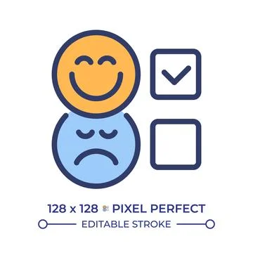 Rating scale pixel perfect line color icon Stock Illustration