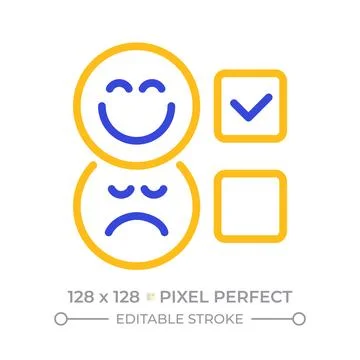 Rating scale pixel perfect two color line icon Stock Illustration