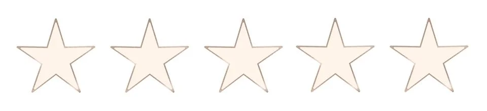 Rating scale represented by identical empty five point symbols. Customer re.. Stock Photos