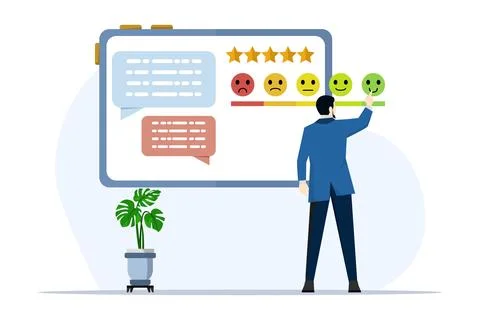 Rating service concept, user feedback and website ratings Customer feedback. イラスト素材
