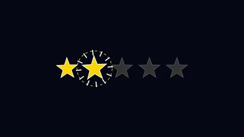 Rating Stars three out of five star feedback animation for customer review Stock Footage 345661126