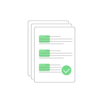 Rating of tasks, Sheets of paper with moving tasks by priorities in the Stock Illustration
