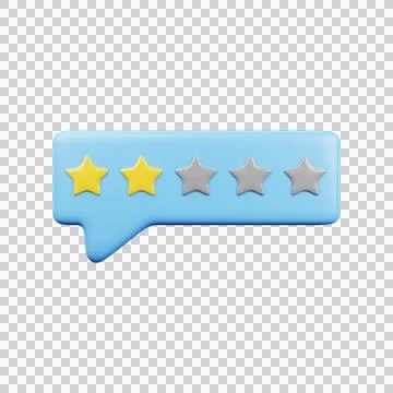 Rating two stars. 3D Render. Illustrazione stock