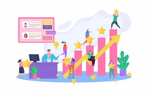 Rating at work, best employee vector illustration. success working, achievement イラスト素材