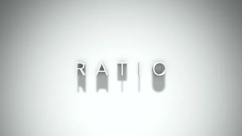 Ratio 3D title animation with shadows on a white background Stock Footage 297516177