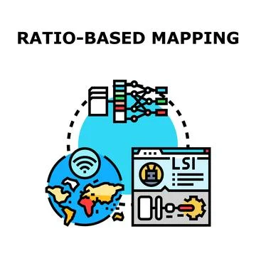 Ratio based mapping algorithm analyzing global data systems Stock Illustration