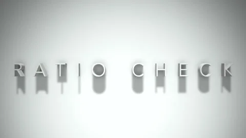 Ratio check 3D title animation with shadows on a white background Stock Footage 297668234