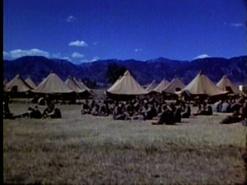 A Ration Test is carried out by the army at Camp Carson, Colorado in September Stock Footage 75272834
