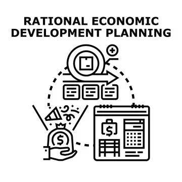 Rational economic development planning concept for business strategy Illustrazione stock