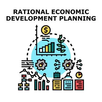 Rational economic development planning concept illustration Stock Illustration