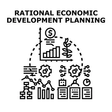 Rational economic development planning concept illustration Stock Illustration