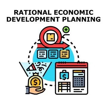Rational economic development planning concept for business strategy Stock Illustration