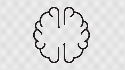 Rational love, line brain heart. Alpha channel Vídeo Stock 342422691