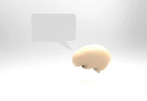 Rational thinking brain concept and a speech balloon Stock Illustration