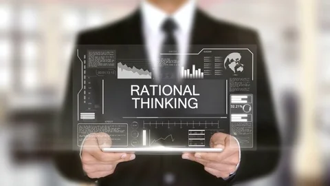 Rational Thinking, Hologram Futuristic Interface, Augmented Virtual Reality Stock Footage 77156211