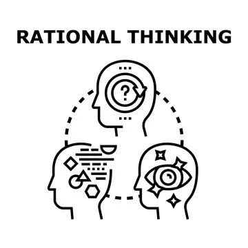 Rational thinking process concept for problem solving イラスト素材