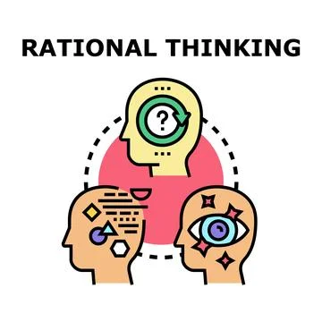 Rational thinking process concept for problem solving Stock Illustration
