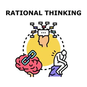 Rational thinking process developing logical problem solving イラスト素材