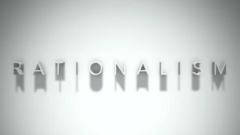 Rationalism 3D title animation with shadows on a white background Stock Footage 297668367