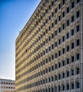Rationalist Style Edificio Sevilla 1 in Seville, Andalusia, Spain Stock Photos