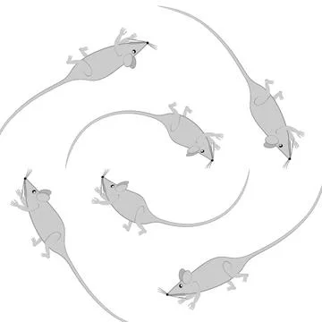 Rats and mice as design elements - stylized animals, fairy tales, children il Illustrazione stock