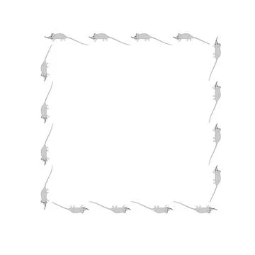 Rats and mice as design elements - stylized animals, fairy tales, children il Illustrazione stock